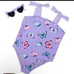 Banana Republic Gray and Cream Swimsuit